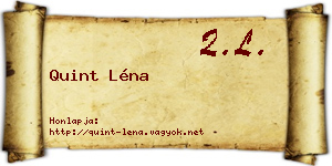 Quint Léna névjegykártya